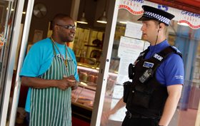PCSO outside a local shop