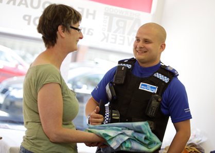 Officer speaking to member of public