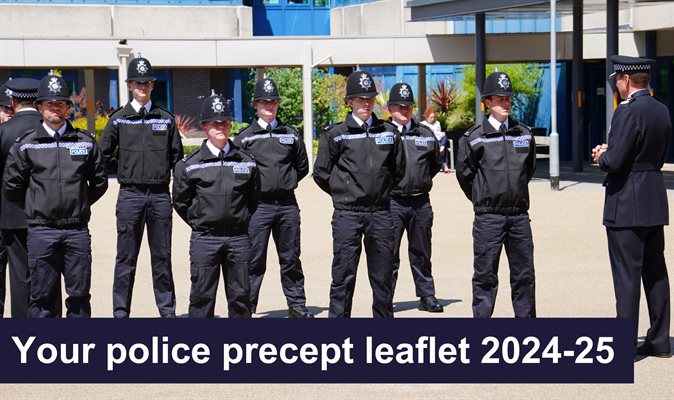 Police precept leaflet passing out parade