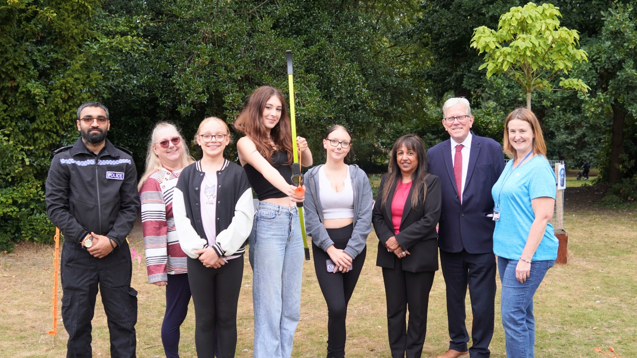 Partners gathered at Arnot Hill Park