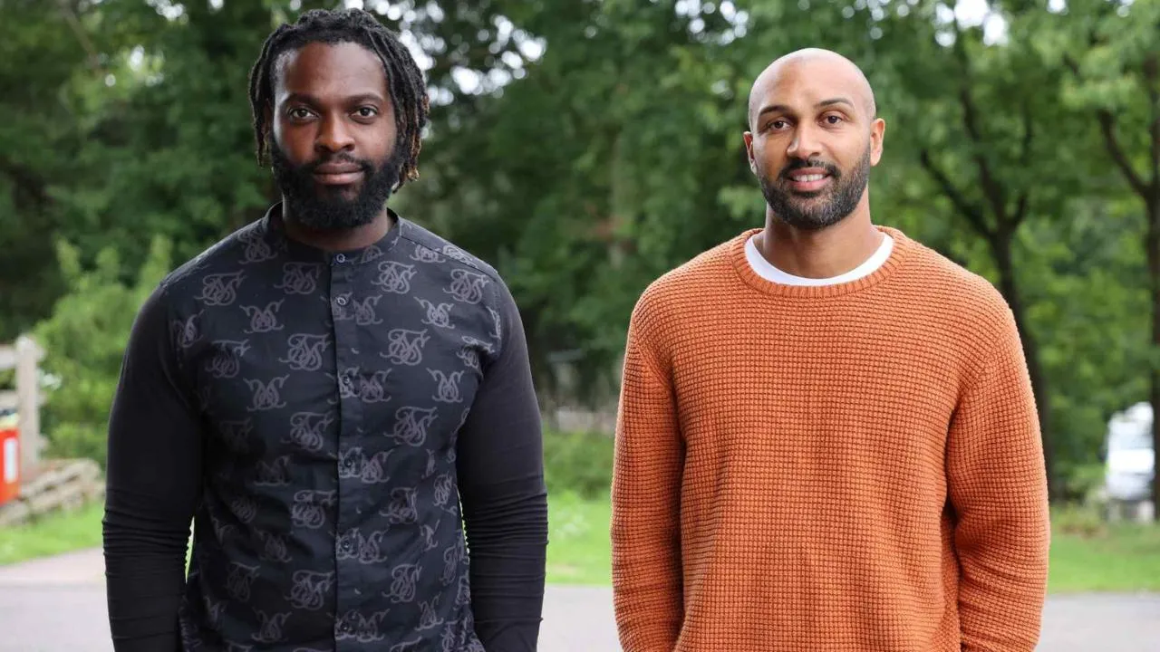 Youth outreach worker Vallon Zanzala (left) and youth outreach coordinator Tremayne Blair