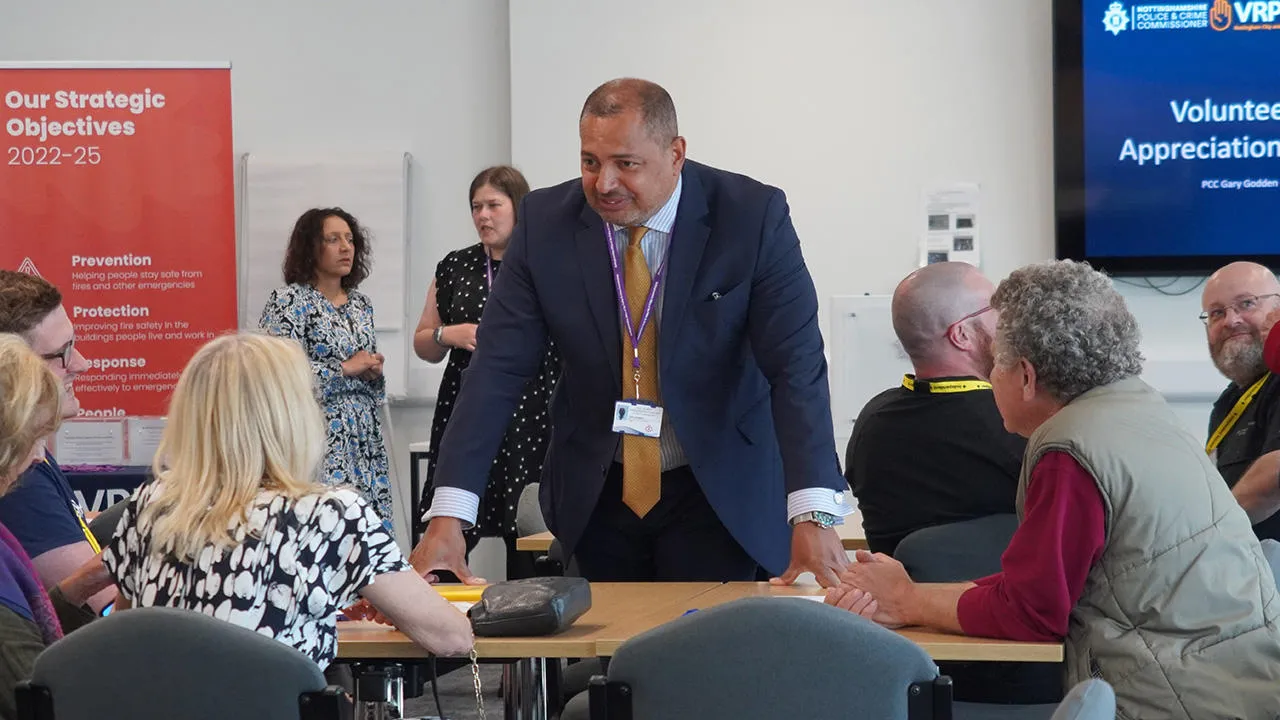Police and Crime Commissioner Gary Godden chatting to Volunteers