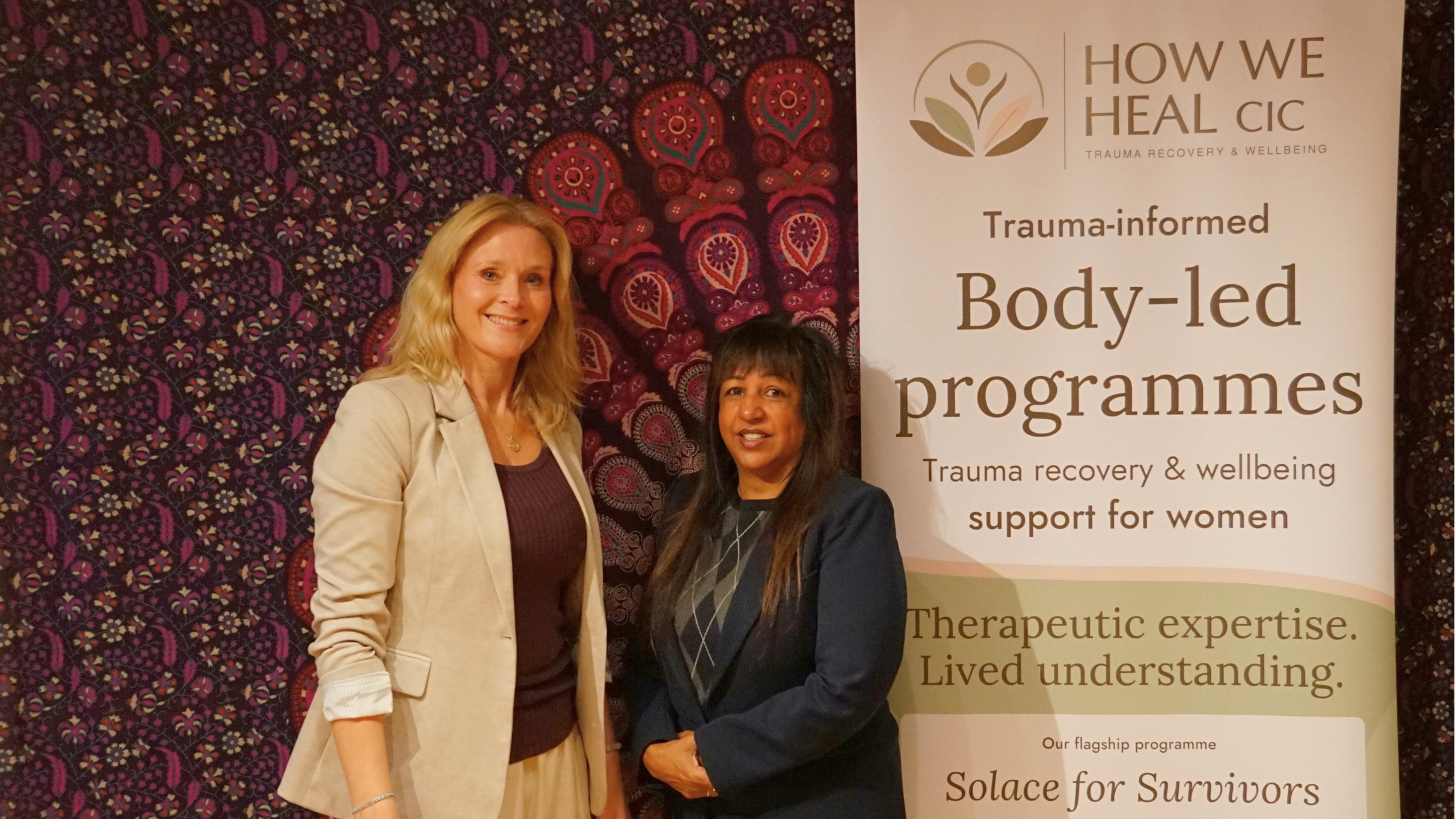 DPCC Angela Kandola alongside Donna Navarro, Founder and Director of How We Heal CIC and Solace for Survivors