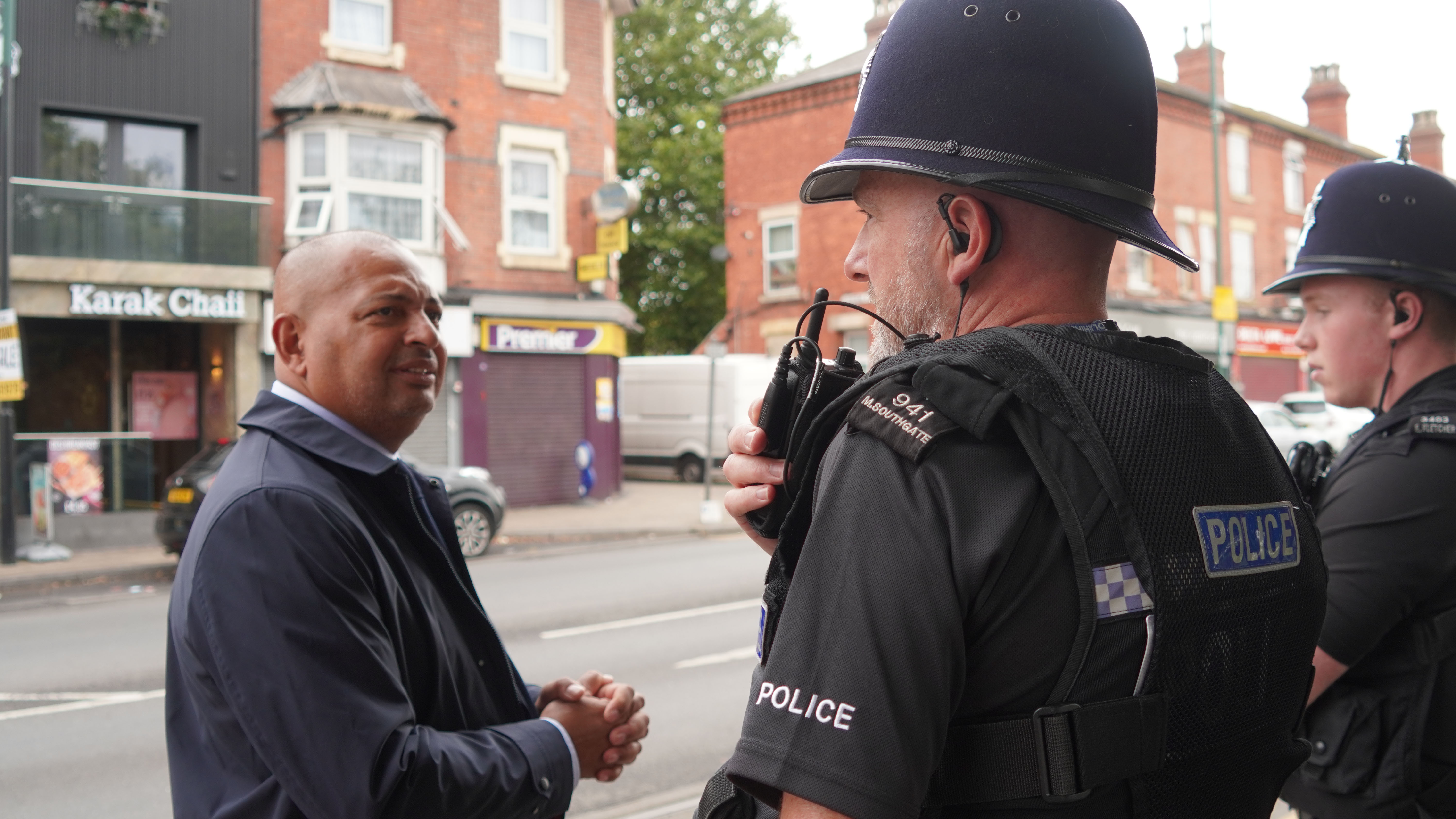 Nottinghamshire Police and Crime Commissioner Gary Godden with Nottinghamshire Police Sergeant Mark Southgate.