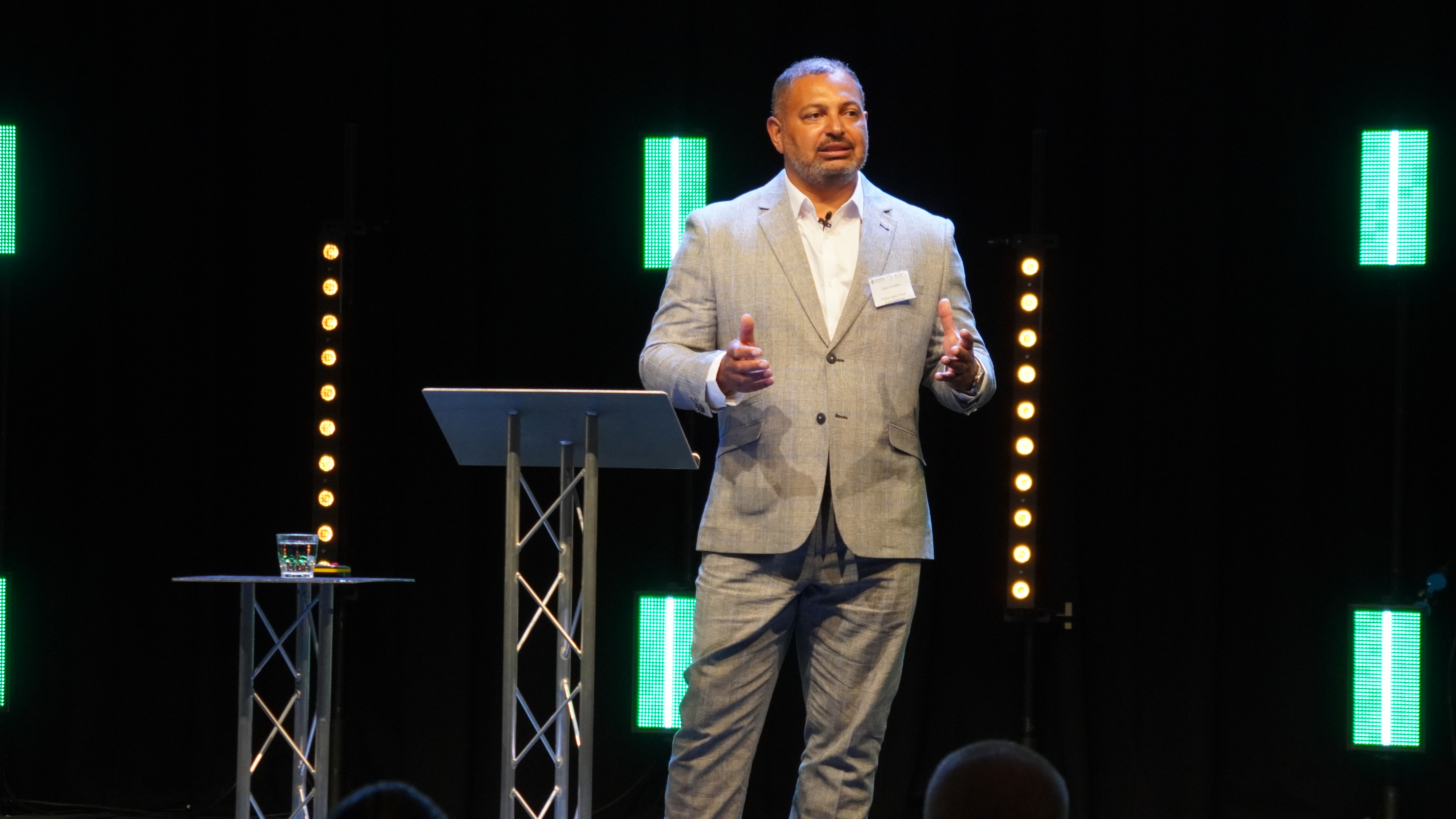 PCC Gary Godden on stage at the Thinking Differently conference.