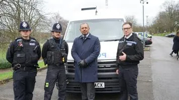 Commissioner Godden alongside officers from Clifton and Bulwell