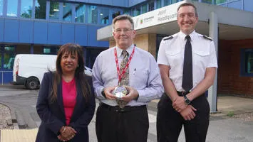JIAC chair Stephen Charnock alongside Deputy PCC Angela Kandola and Nottinghamshire Police's Temporary Chief Constable Steve Cooper.