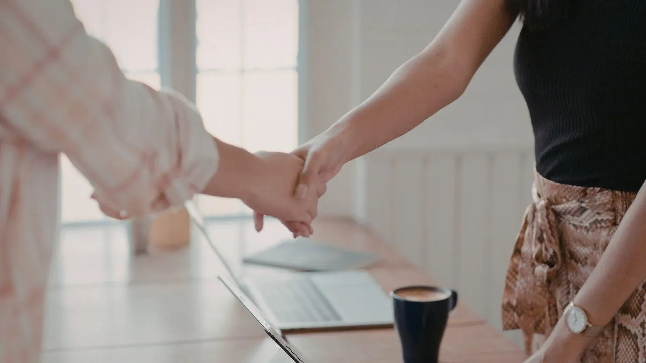 Partnership working signalled by shaking hands