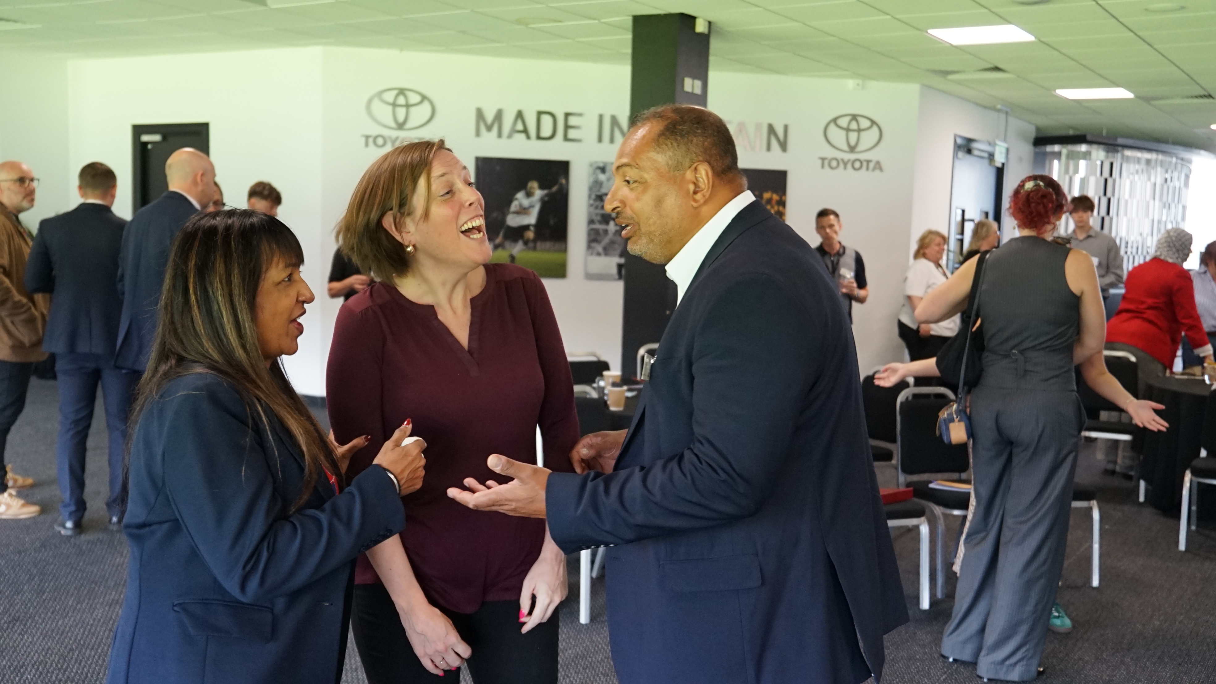 Deputy PCC Angela Kandola, Parliamentary Under-Secretary of State Jess Phillips, and PCC Gary Godden