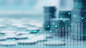 Generic image of money and a graph to symbolise finance