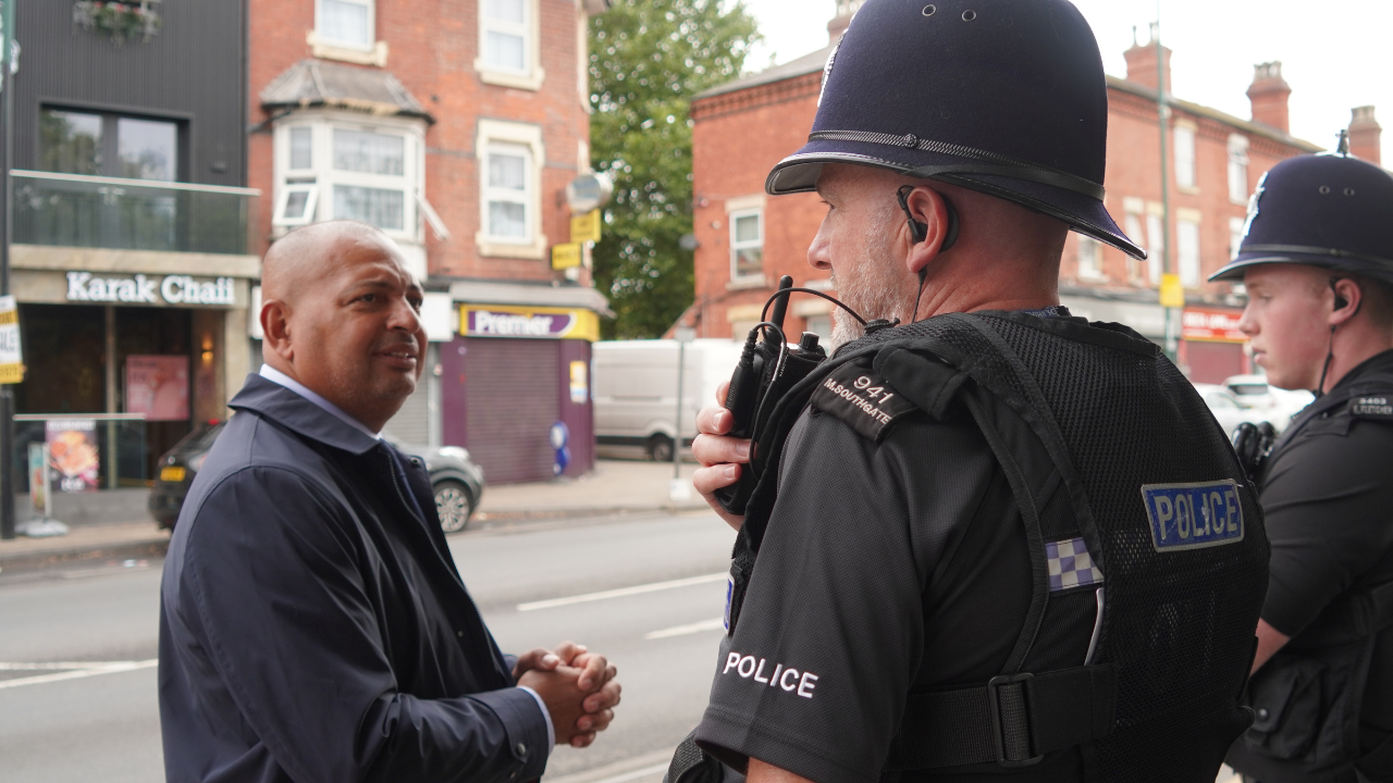 PCC Gary Godden with neighbourhood officers. PCC Gary Godden with neighbourhood officers.