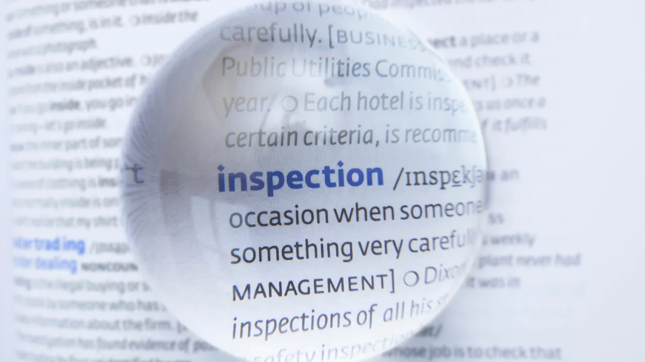 an image of a dictionary definition of inspection
