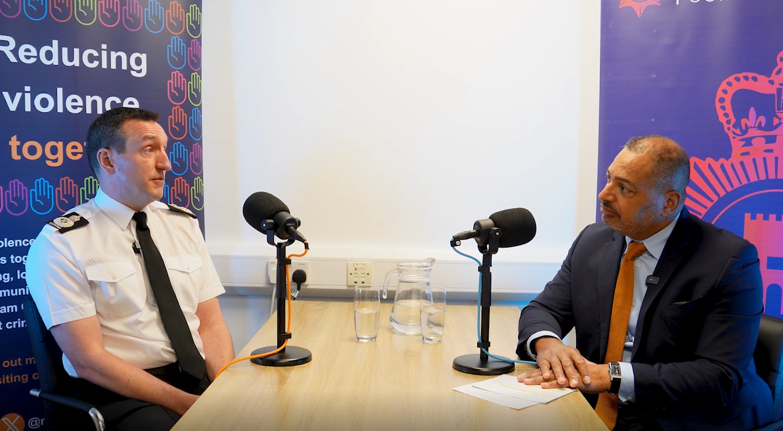 Chief Constable Steve Cooper being questioned by Police and Crime Commissioner Gary Godden.