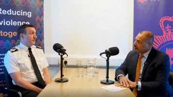 Chief Constable Steve Cooper being questioned by Police and Crime Commissioner Gary Godden.