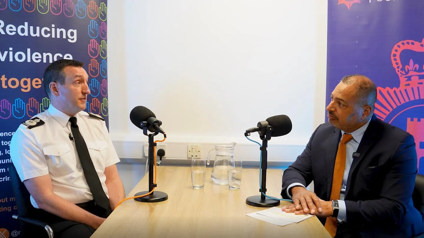 Chief Constable Steve Cooper being questioned by Police and Crime Commissioner Gary Godden.