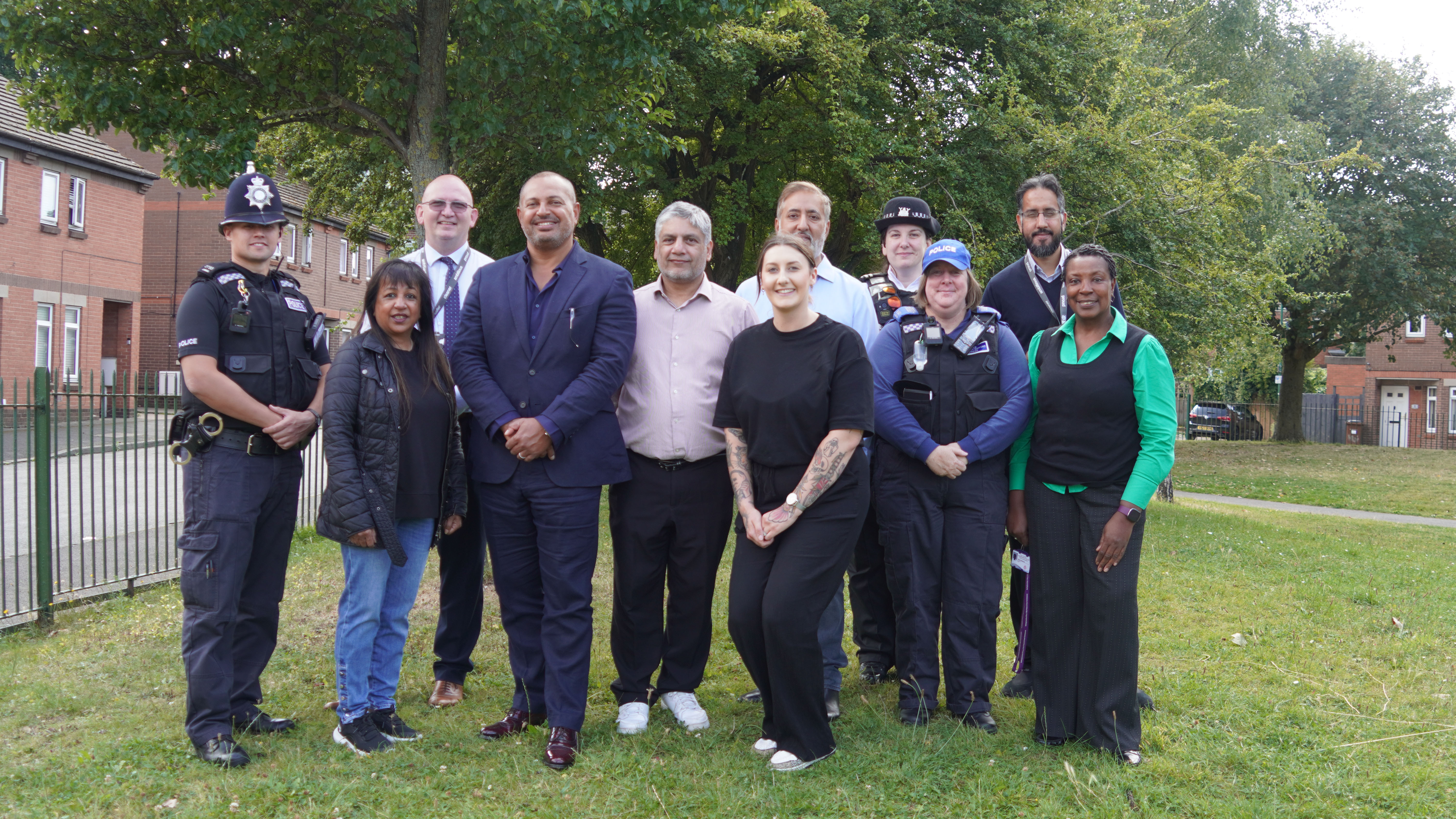 Police and Crime Commissioner Gary Godden alongside stakeholders in Hyson Green