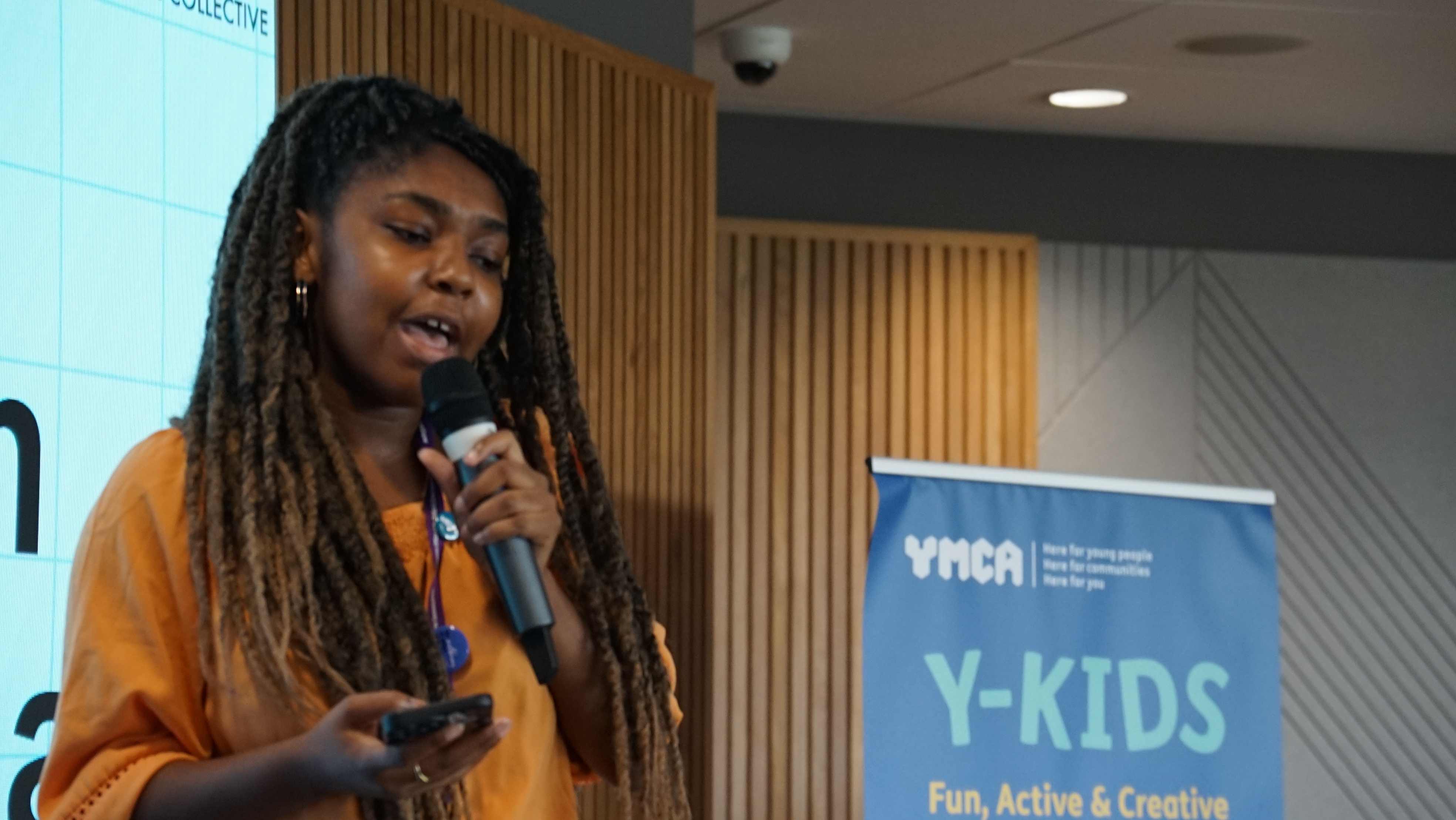 Sade Thomas sings for the audience