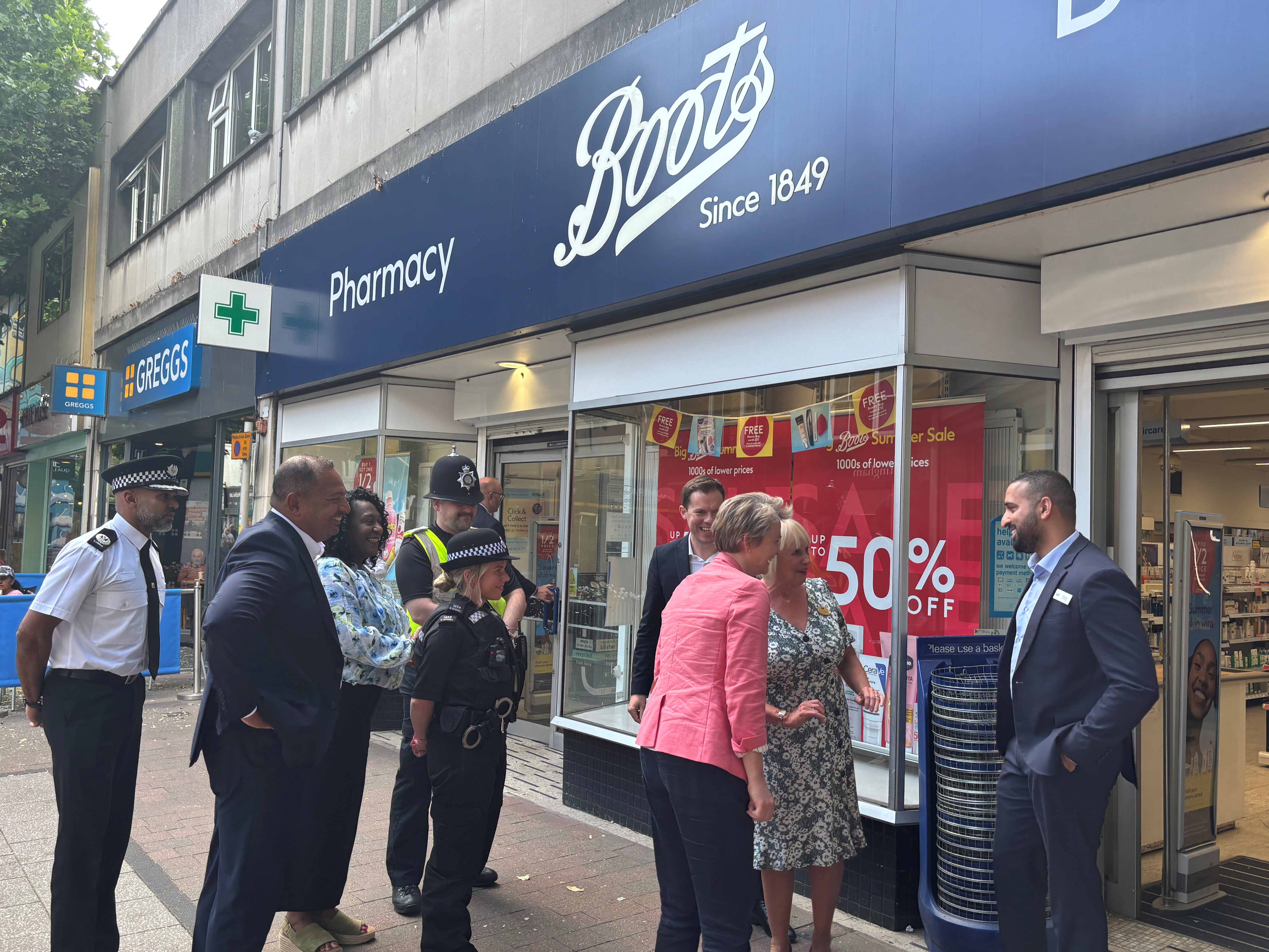Home Secretary Yvette Cooper visits Boots in Beeston High Road. Home Secretary Yvette Cooper visits Boots in Beeston High Road.