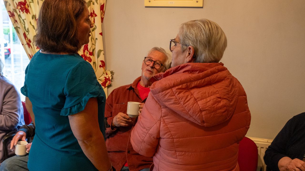 Residents enjoying the newly painted facilities