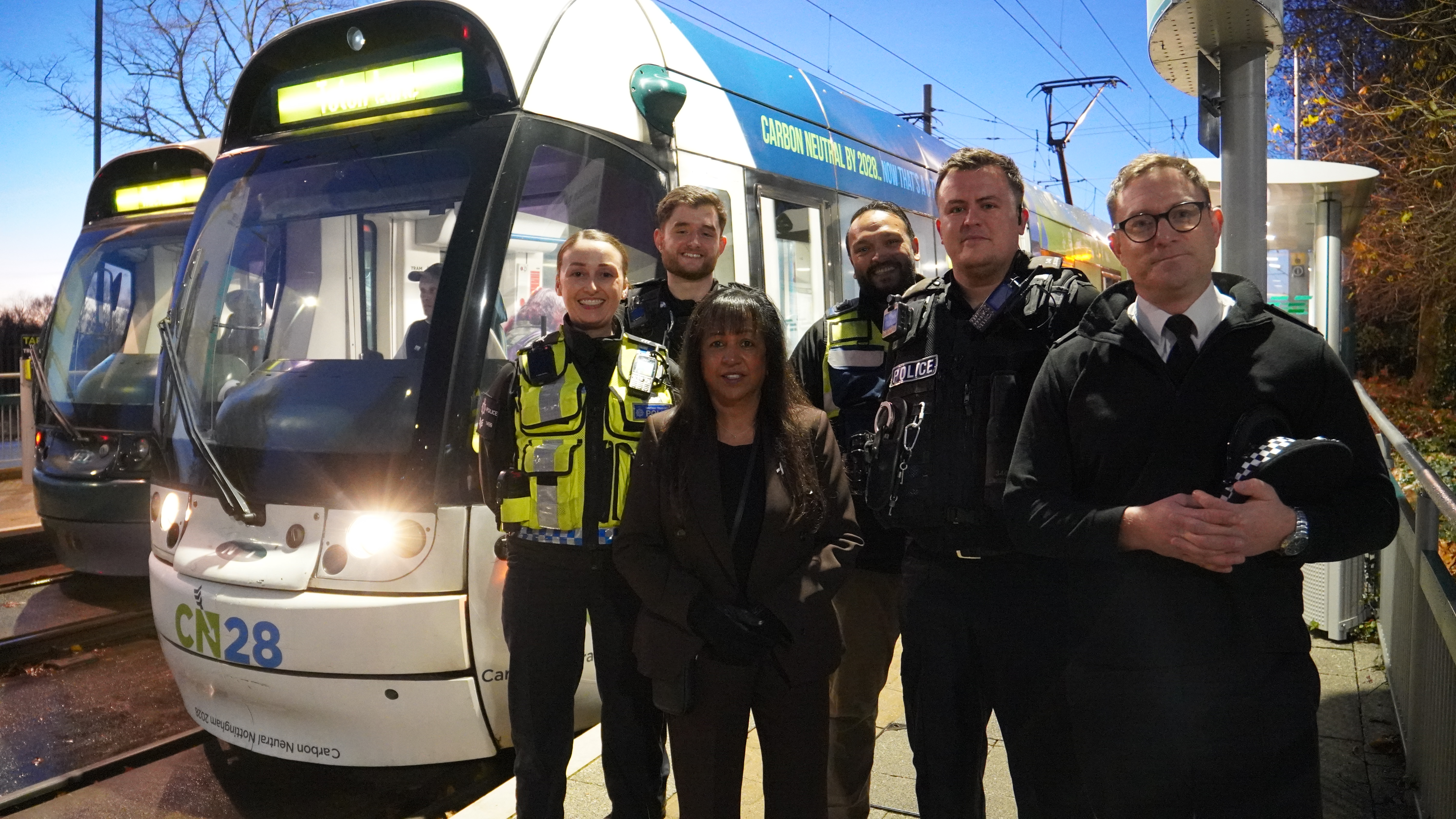 Deputy PCC Angela Kandola with officers ahead of the Operation Safenet patrols