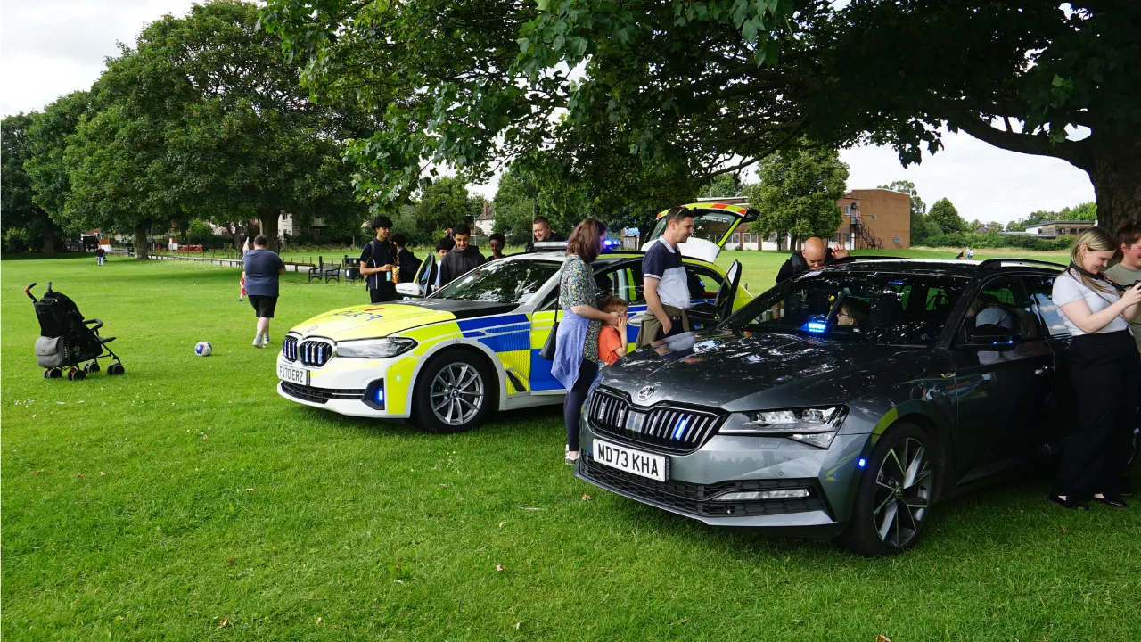 Police cars, the public are getting to go in