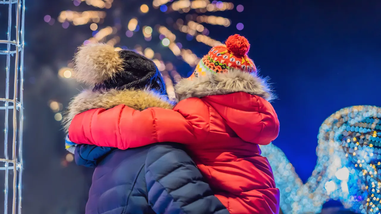Family at Christmas Event