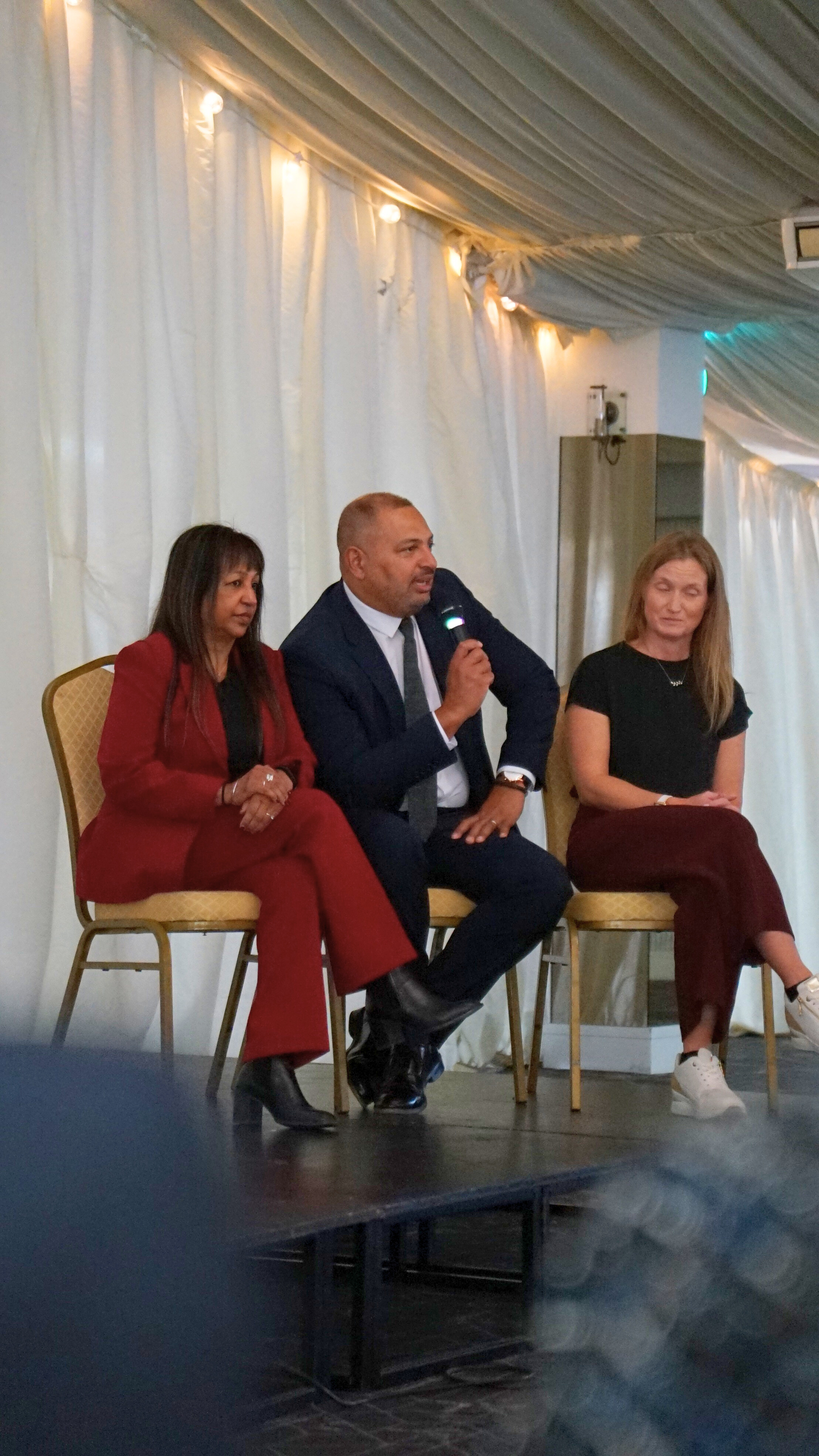 PCC Gary Godden, Deputy PCC Angela Kandola on a panel